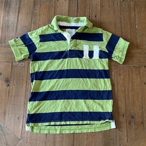 Mini Boden striped rugby polo tee